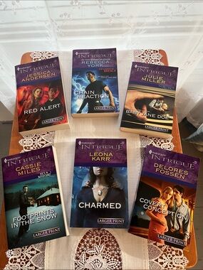 Lot of 6 Harlequin Intrigue LARGER PRINT Romantic Suspense Novels
